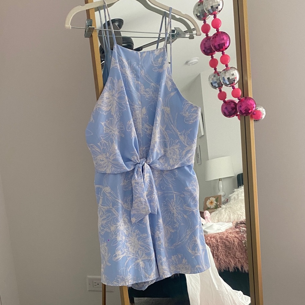 Blue Blush Light Blue Floral Jumpsuit